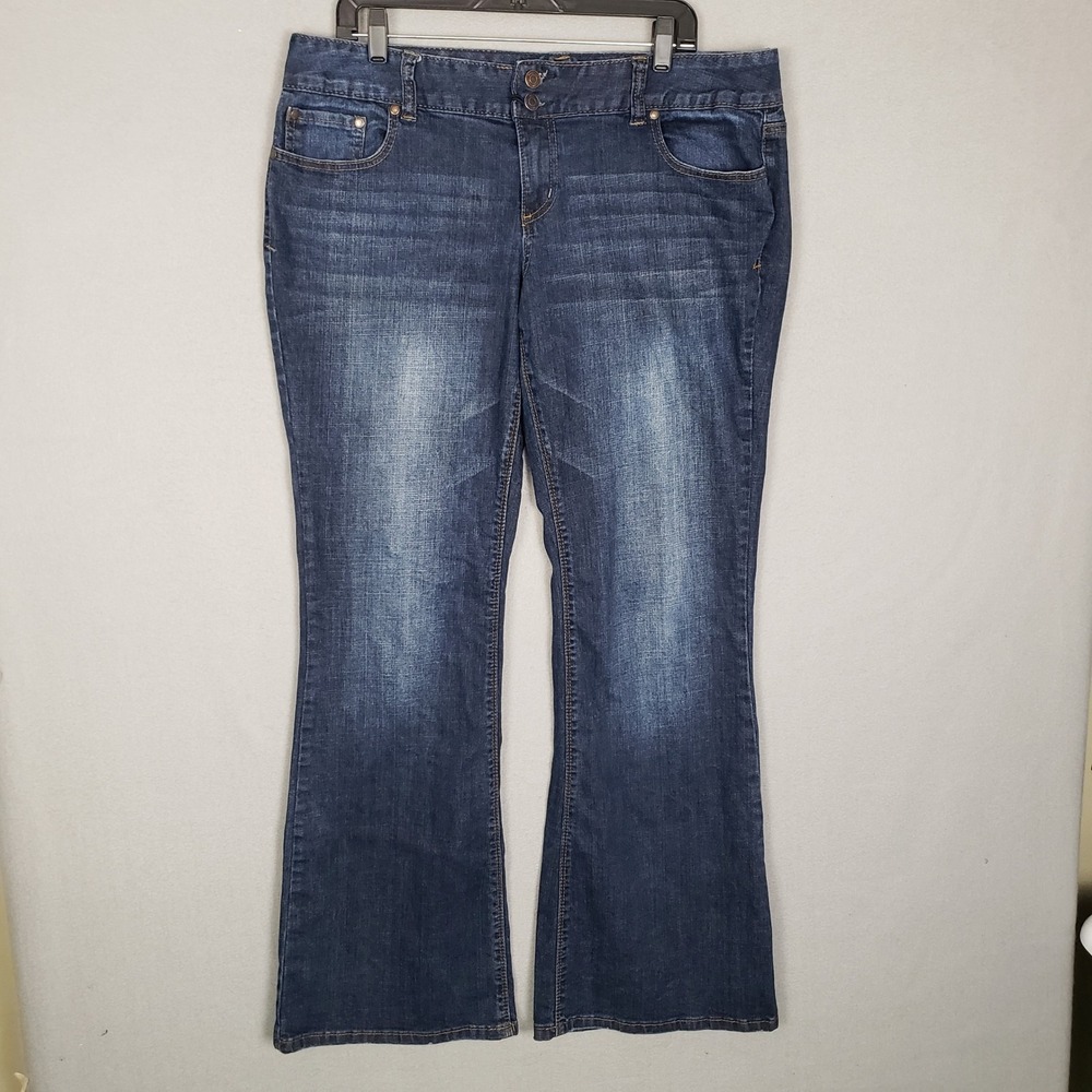 Maurices Bootcut Jeans Dark Wash Denim Wash Western Cowgirl Size 15/16 Long Tall